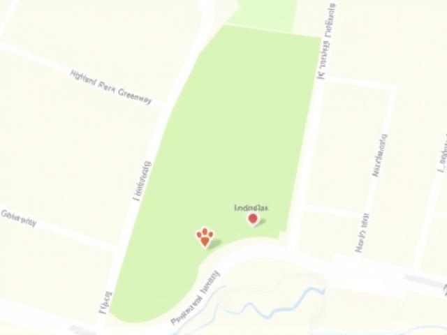 Map showing Ink Paw Grooming location at Highland Park Greenway, New York