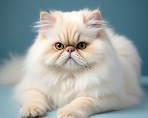 A fluffy, well-groomed Persian cat looking regal